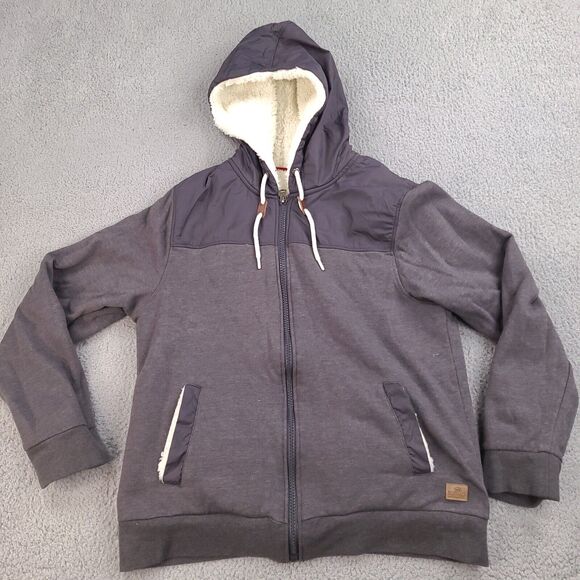 Buffalo David Bitton Jacket Mens‎ Medium Gray Zip Sherpa Lining Read Size Info - Picture 1 of 16